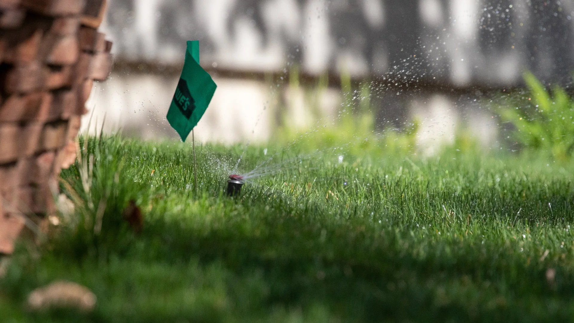 Close-up of lawn sprinklers Longmont, CO
